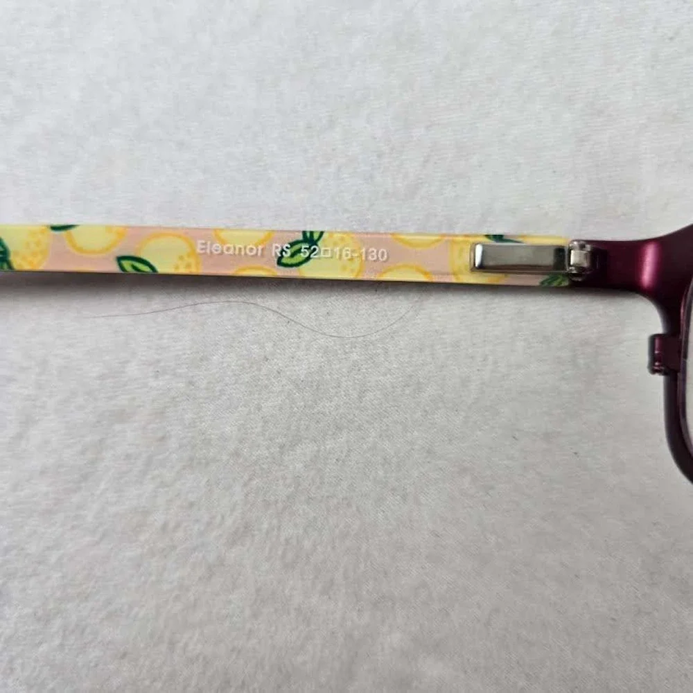Lilly Pulitzer Eleanor RS Eyeglasses Frames 52-16-130 Burgundy Lemon Rectangular